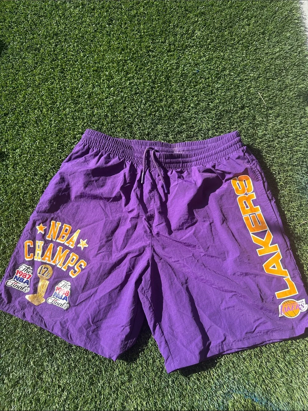 Mitchell & Ness Purple Los Angeles Lakers NBA Champs Shorts